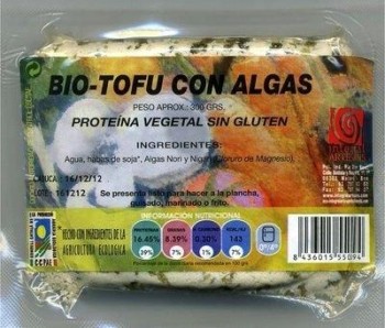 TOFU con ALGAS  bio  300 gr (POR ENCARGO)