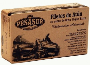 ATÚN Filetes en Ac. Oliva bio lata 120 gr Pesasur